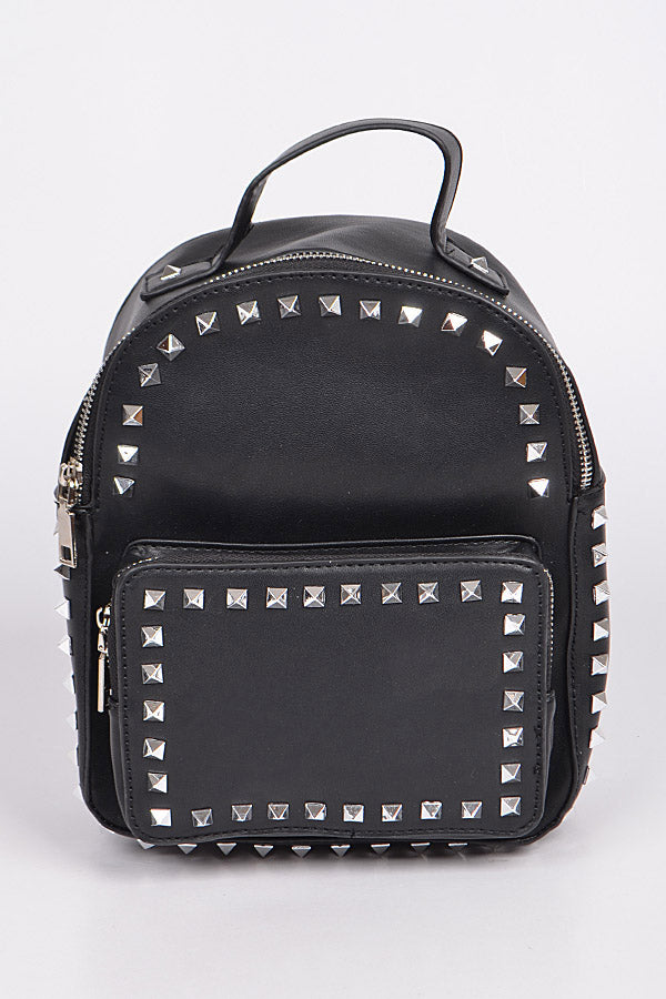 Fashion Studded Leather Backpack for Women Cute Mini Backpack for