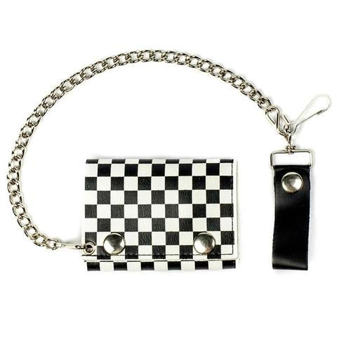 Checkered discount wallet keychain