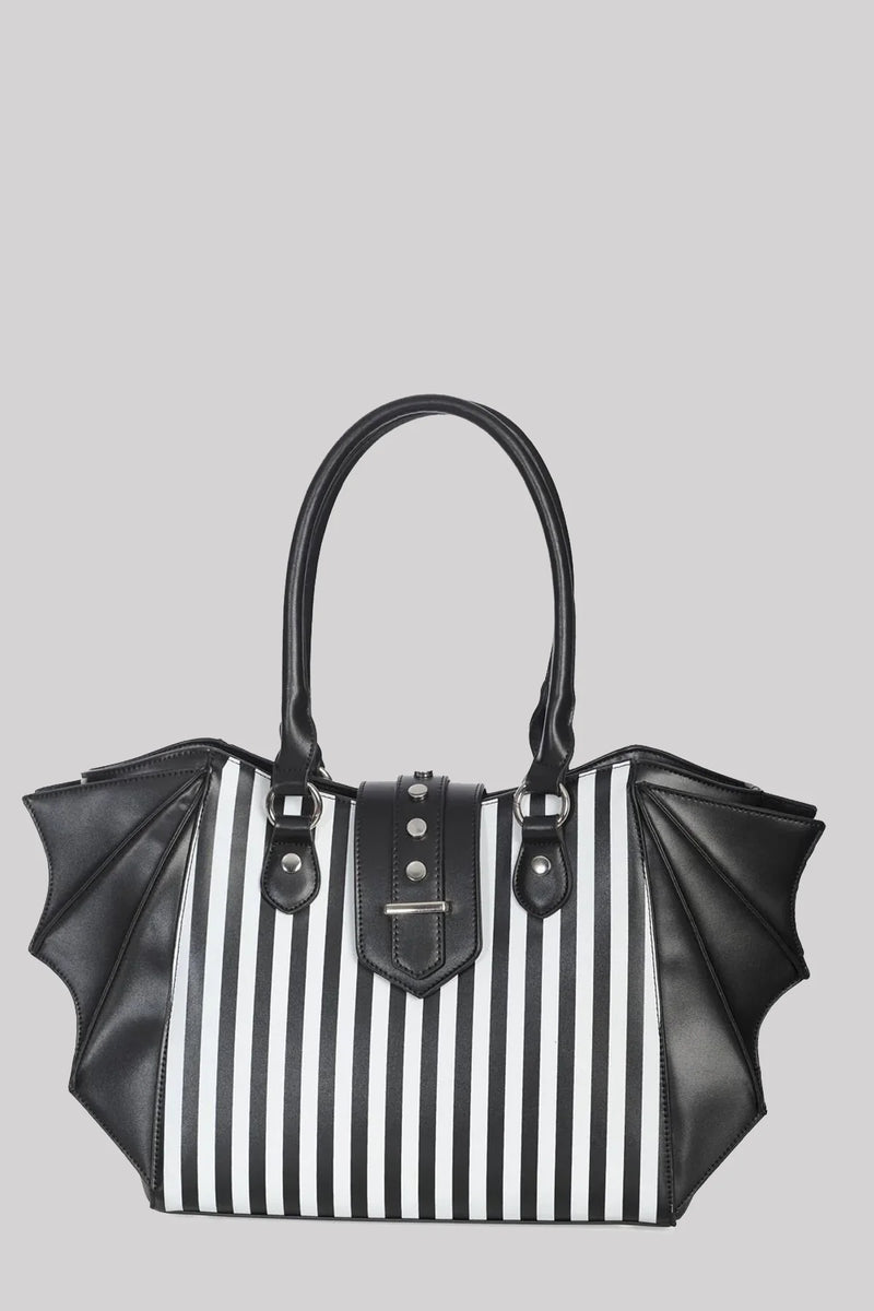 Annabelle Winged Blk/Wht Handba