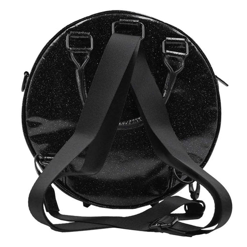 Eyeball Blk Glitter Backpack Pu