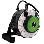 Eyeball Blk Glitter Backpack Pu