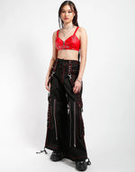 Back Up Skull Pant Blk/Red Stit