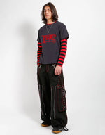 Back Up Skull Pant Blk/Red Stit