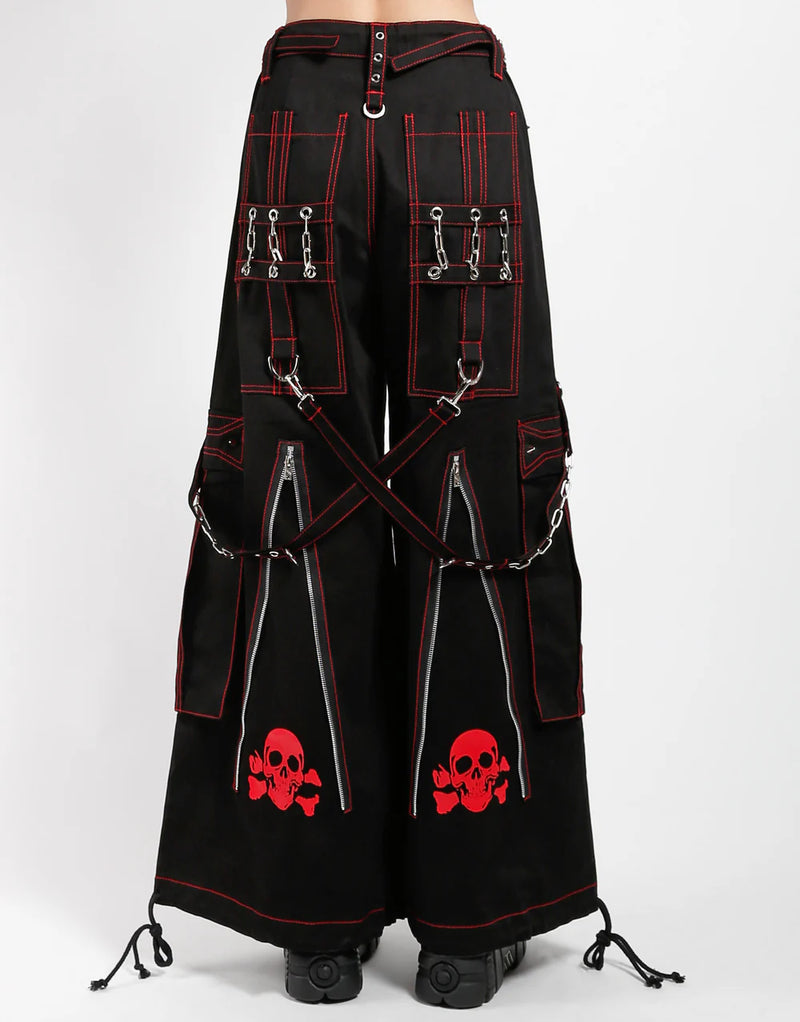 Back Up Skull Pant Blk/Red Stit