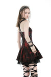 Black and Red Punk Halter Dress