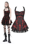 Black and Red Punk Halter Dress