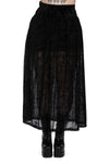 Blk Long Skirt Sheer Bottom