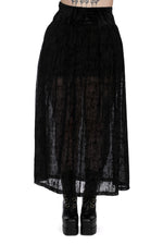 Blk Long Skirt Sheer Bottom