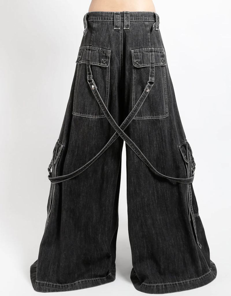 Booster Strap Pant Blk Denim