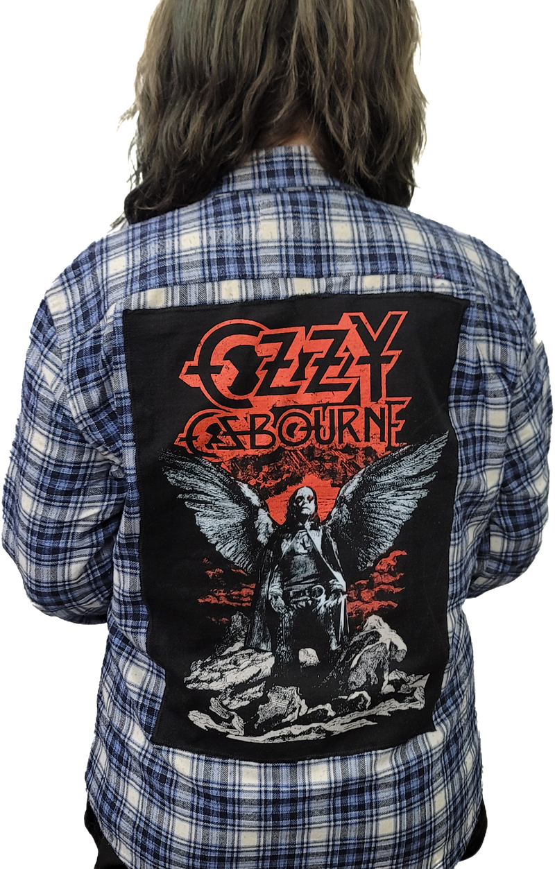 Blue Ozzy wings Custom Flannel