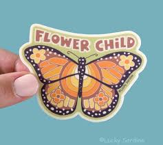 Flower Child Monarch Butterfly Sticker