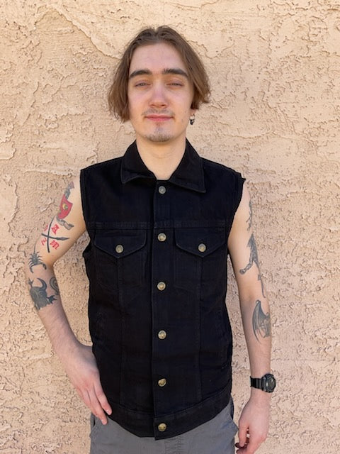 (Battle Vest) Black Denim Vest