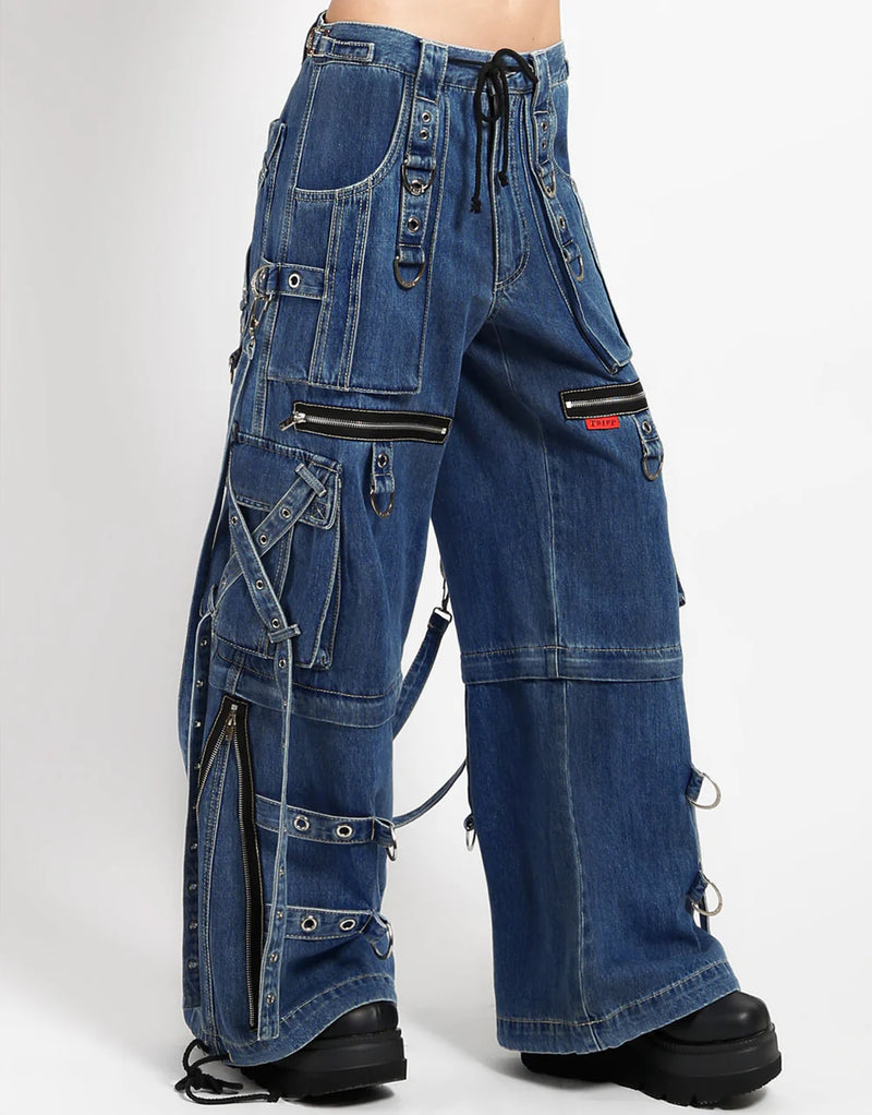 Indigo Blue Denim X-Strap Pant