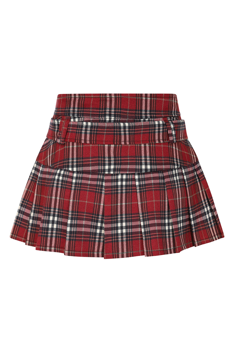 Just a Girl Burgundy Mini Skirt