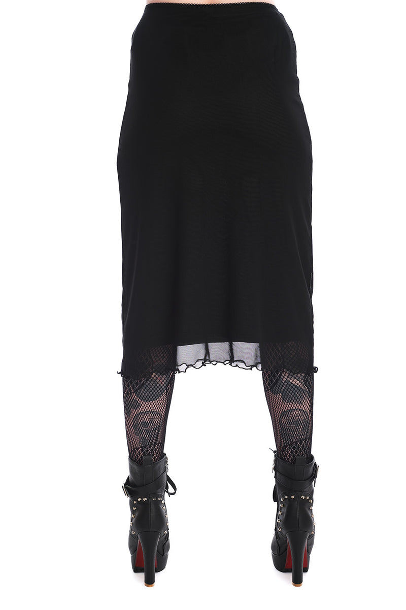 Keir Mesh Long Skirt Black