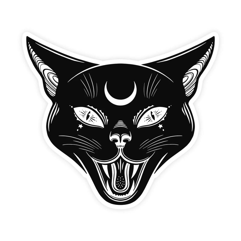 Mystic cat Moon Occult Sticker