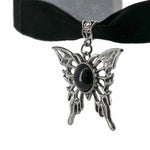 NK-Butterfly Choker w/Black Gem