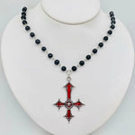 NK-Gothic Red Cross Blk Bead