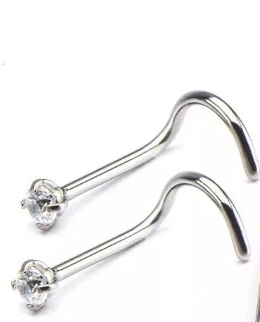 Nose Screw-Gem Clear 2MM