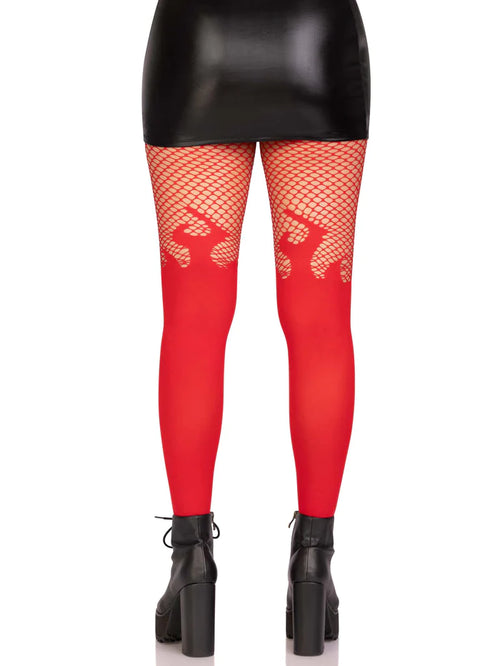Red Fishnet Suspender Stockings  Red fishnets, Fishnet pantyhose, Thigh  high stockings