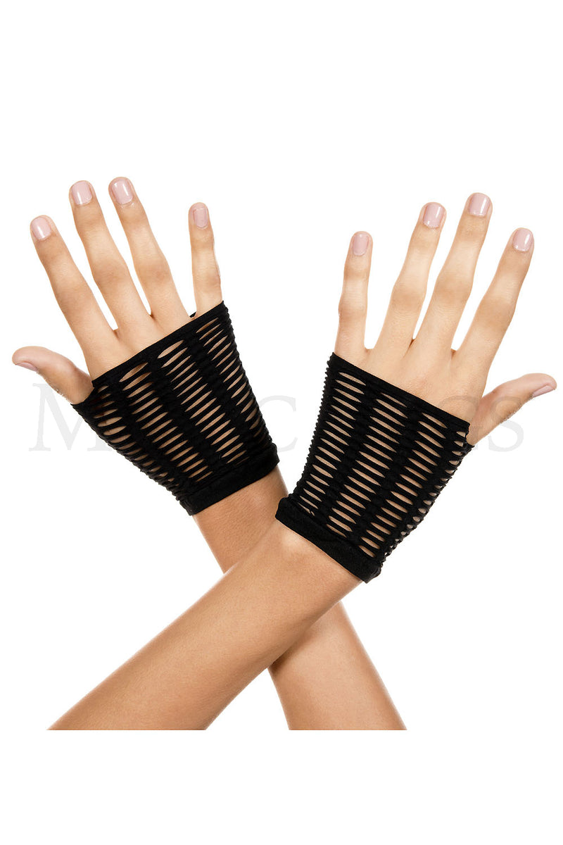 Oval Net Black Gloves