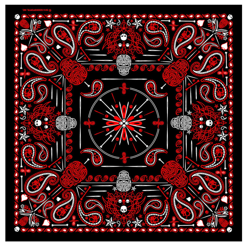 Paisley Skulls-Red