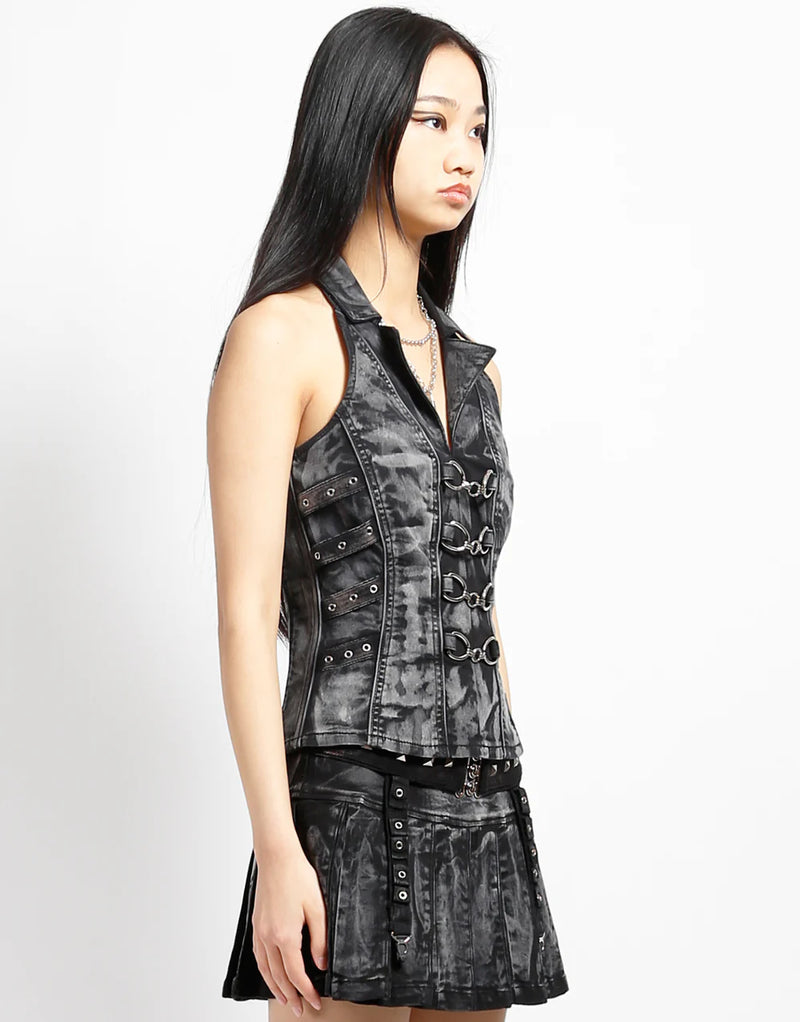 Peace Corset Vest Black