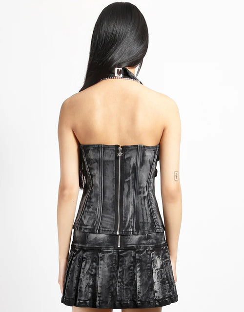 Peace Corset Vest Black