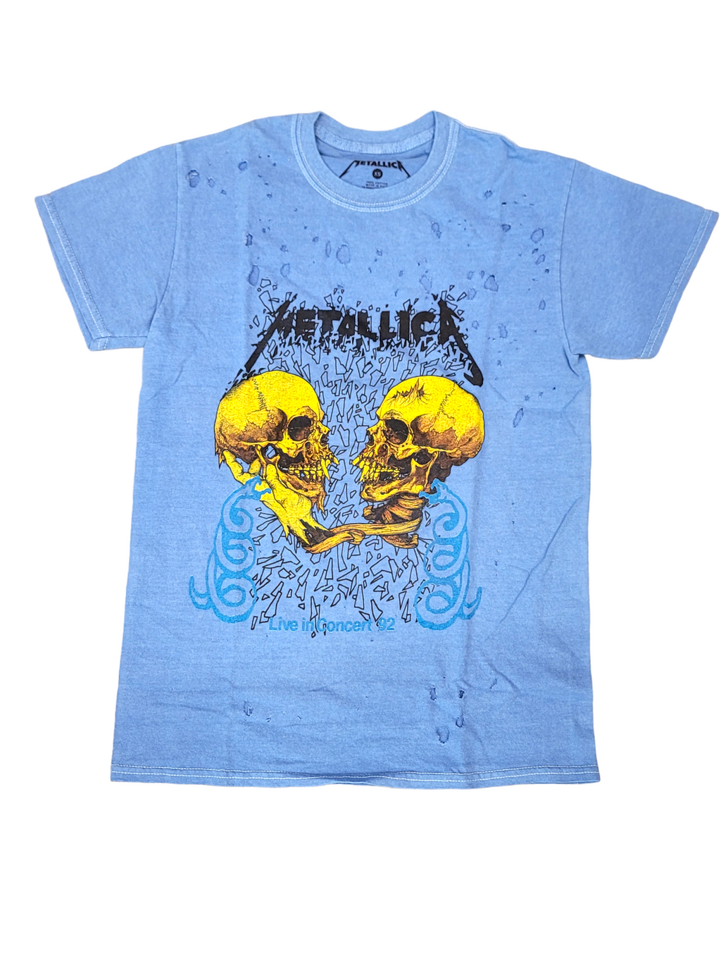 Shirts N Things Metallica Skulls Blue Distresse L