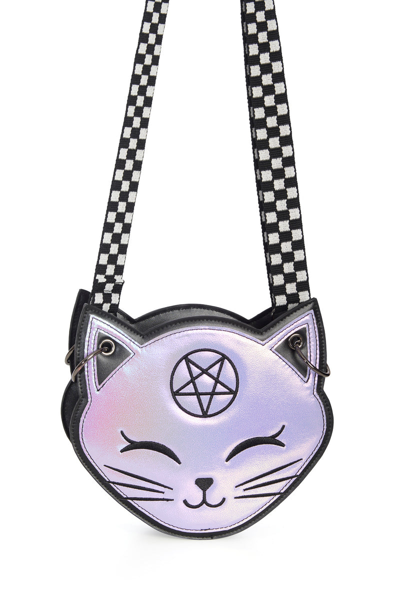 Pochi Cat Lilac Shoulder Bag