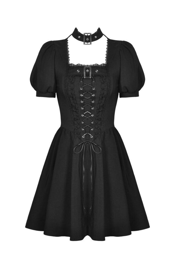 Punk Rock Buckle Lace Up Dress