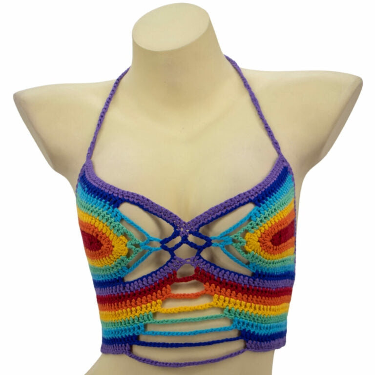 Rainbow Crochet Top