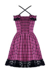 Rebel Pink Plaid Dress w/lace