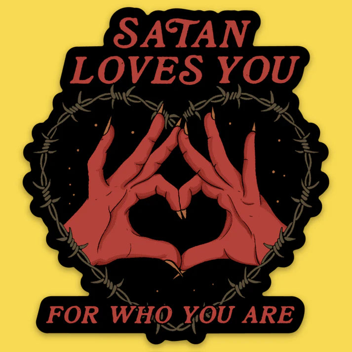 Satan Loves You Sticker