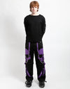 Scare Pant Blk/Purple BIG Skull