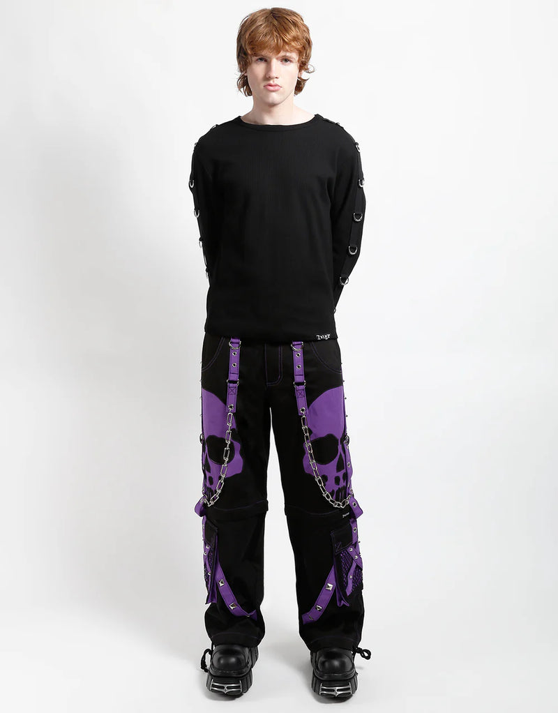 Scare Pant Blk/Purple BIG Skull