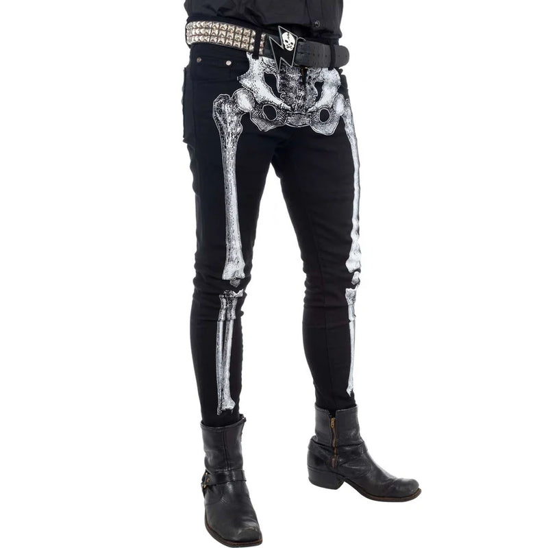 Skeleton Skinny Jeans (White)