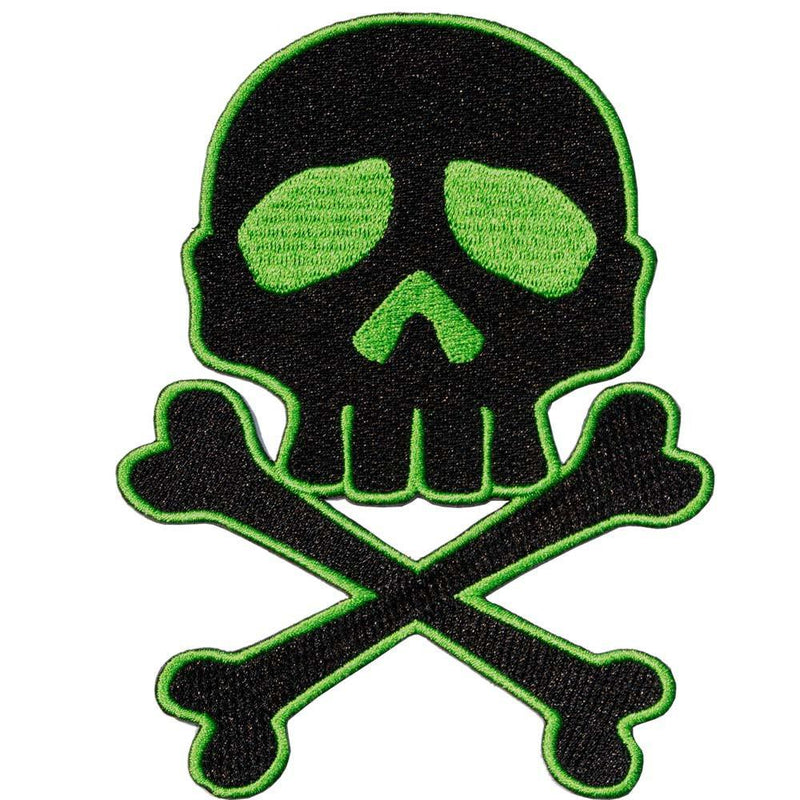 Skull Cross Bones Green Patch