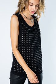 Sleeveless Tank With Metal Stud