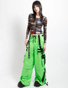 Space Out Nylon Pant-Neon Lime