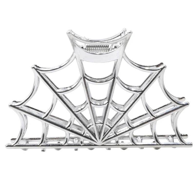 Spider Charm Web Clip Silver