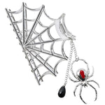 Spider Charm Web Clip Silver