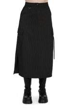 Tripping Skirt Black Pinstripe