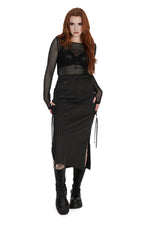 Tripping Skirt Black Pinstripe