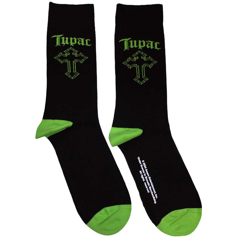 Tupac Green Cross Socks