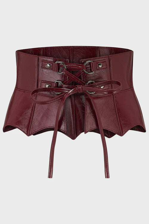 Wetland Bat Peplum Corset Red