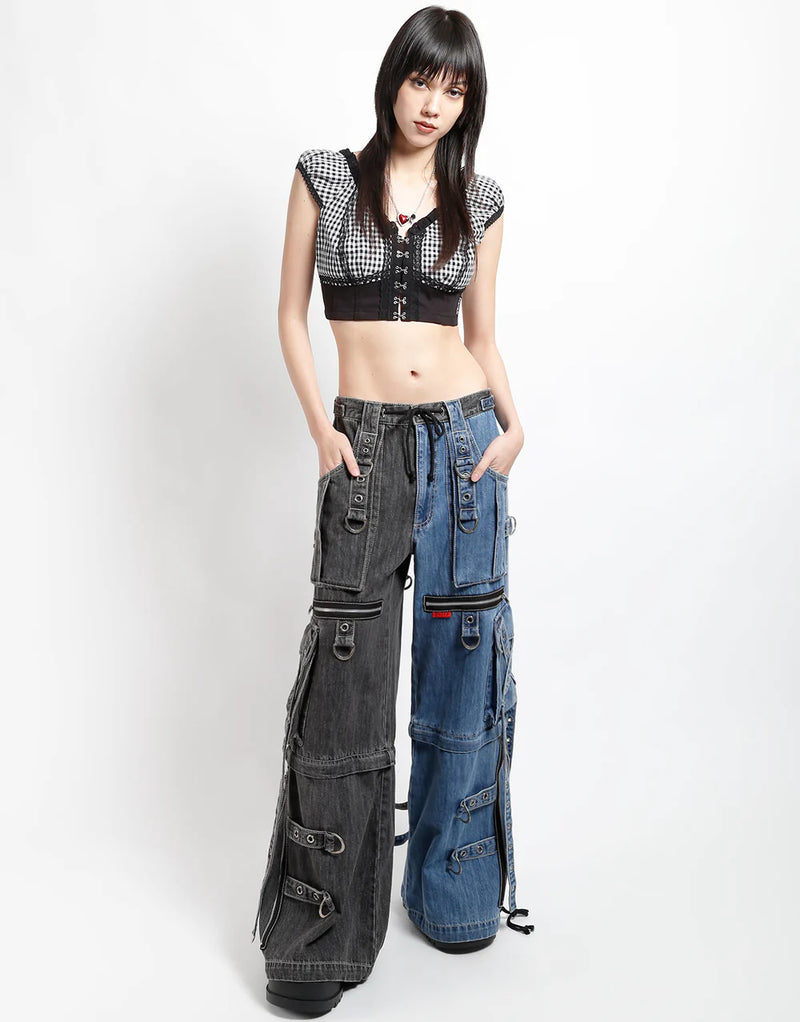 X-Strap Split Denim Blk/Blue