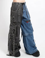 X-Strap Split Denim Blk/Blue