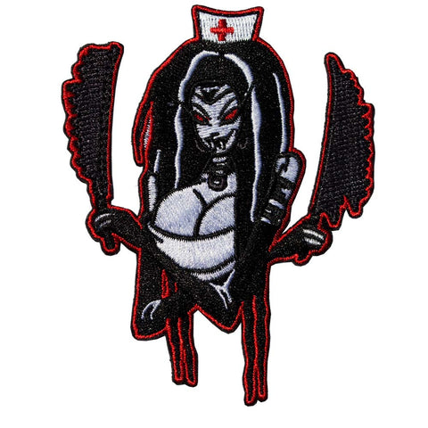 Kreepsville 666 Satanic Circle Shiny Black Embroidered Patch